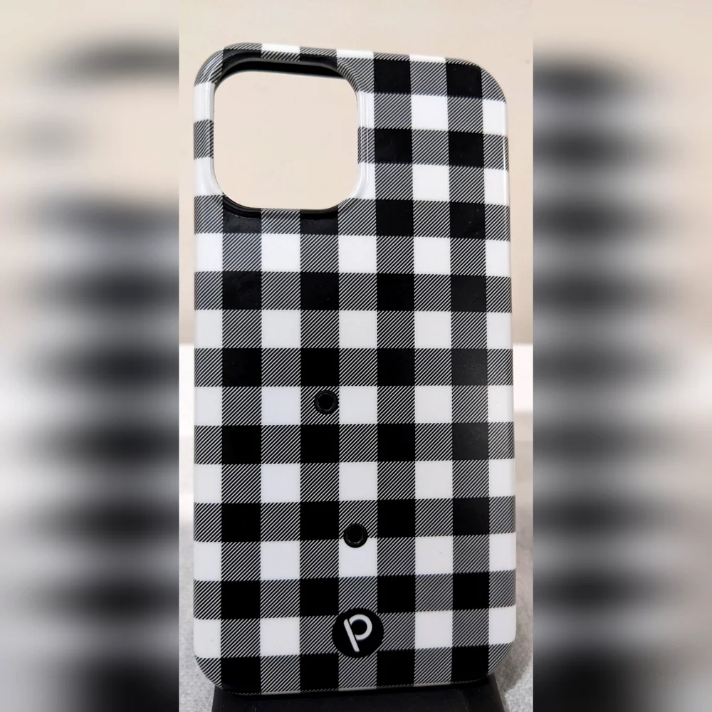 Loopy Plaid Black and White iPhone 12 Pro Max Case